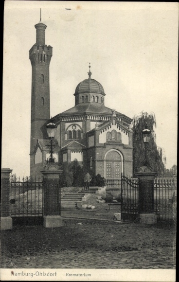 Ak Hamburg Nord Ohlsdorf, Krematorium