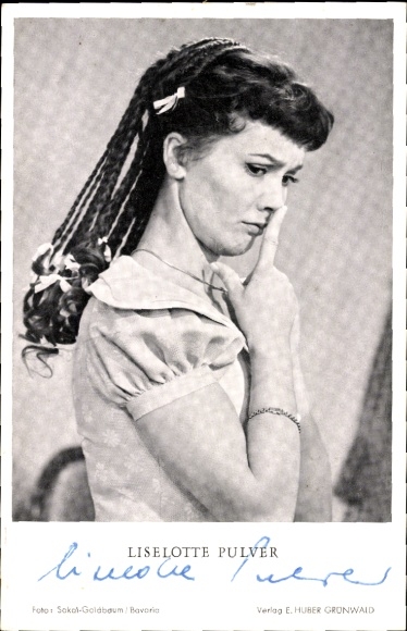 Ak Schauspielerin Liselotte Pulver, Portrait, Autogramm