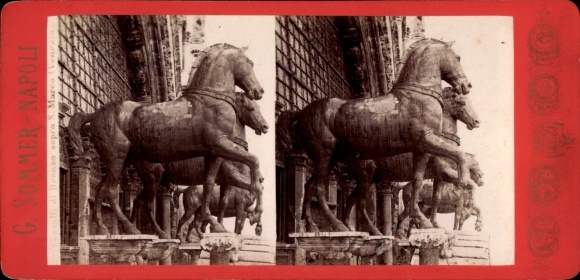 Stereo Foto Venezia Venedig Veneto, Pferde von San Marco