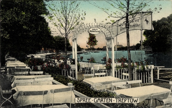 Ak Berlin Treptow, Spree-Garten