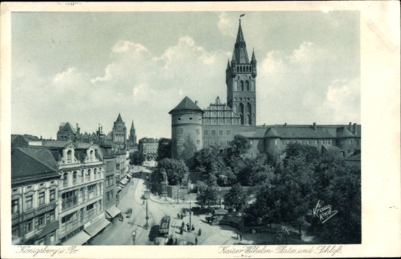 Ak Kaliningrad Königsberg Ostpreußen, Kaiser Wilhelm Platz und Schloss