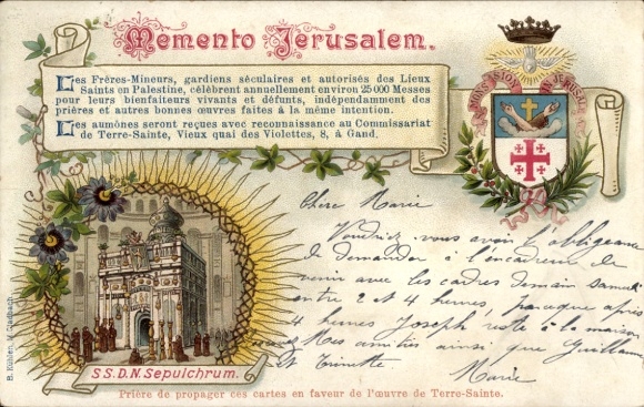 Wappen Litho Jerusalem Israel, Grabeskirche