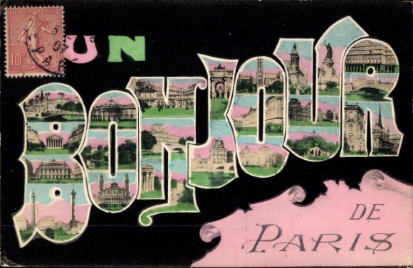 Buchstaben Ak Paris, Straßenpartie, Denkmal