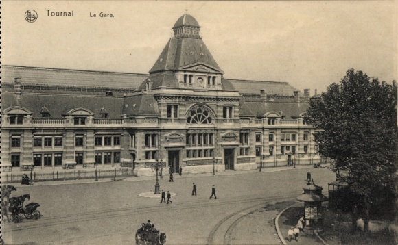 Ak Tournai Wallonien Hennegau, Bahnhof