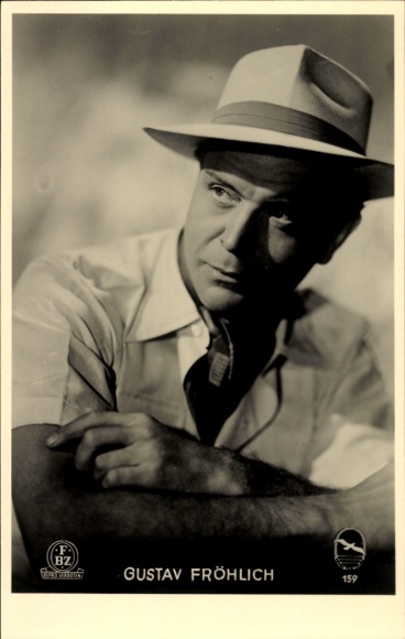 Foto Schauspieler Gustav Fröhlich, Portrait mit Hut