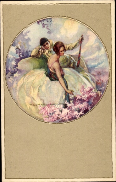 Künstler Ak Corbella, T., Pierrot, Tänzerin