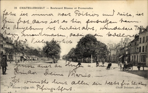 Ak Châtellerault Vienne, Boulevard Blossac, Promenades
