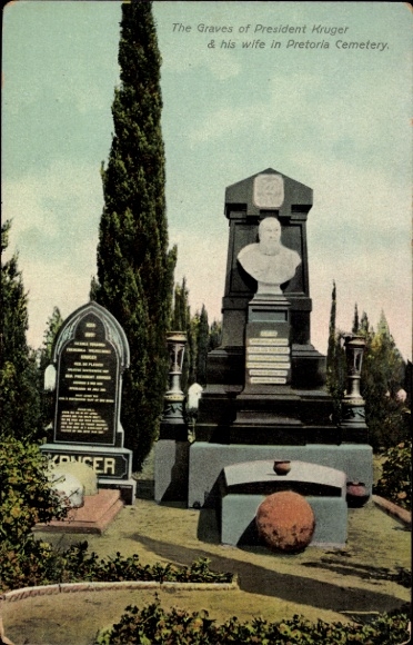 Ak Pretoria Südafrika, Friedhof, Gräber von Präsident Kruger und seiner Frau