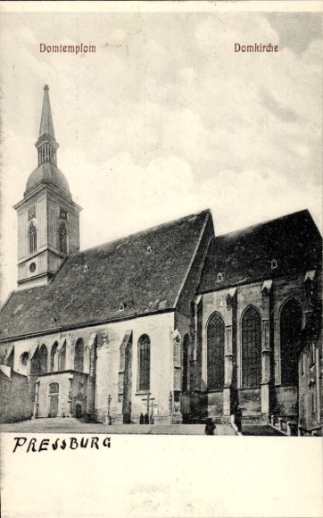 Ak Pressburg Bratislava Slowakei , Domtemplom, Domkirche, PRESSBURG, Schwarz-Weiß-Bild