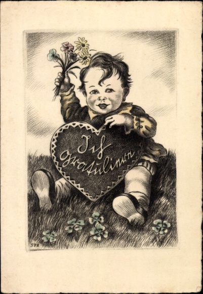 Ak Glückwunsch, Ich gratuliere, Kleinkind mit Lebkuchen