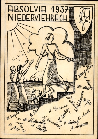 Studentika Ak Niederviehbach Niederbayern, Absolvia 1937