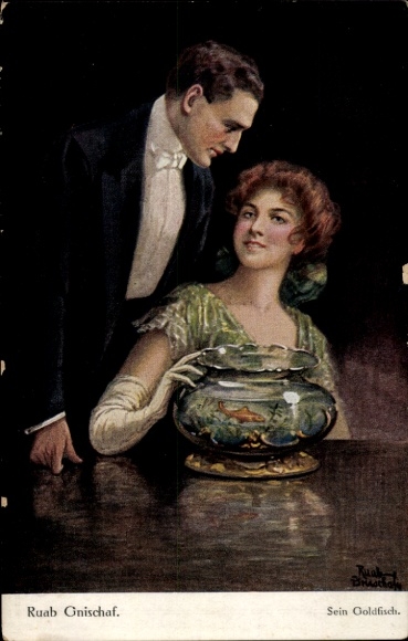 Künstler Ak Gnischaf, Ruab, Sein Goldfisch.