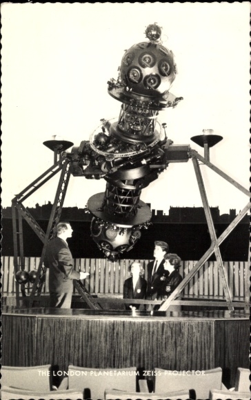 Ak London City England, Planetarium Zeiss Projektor