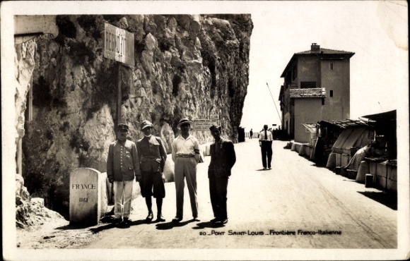Ak Pont Saint Louis, Frontiere Franco-Italienne