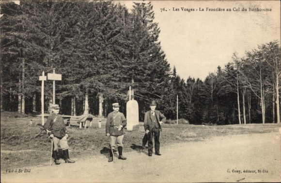 CPA Les Vosges, La Frontière au Col du Bonhomme