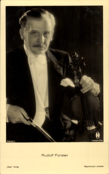 Ak Schauspieler Rudolf Forster, Portrait, Geige