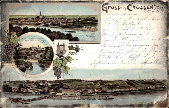 Wappen Litho Krosno Odrzańskie Crossen an der Oder Ostbrandenburg, Gesamtansicht