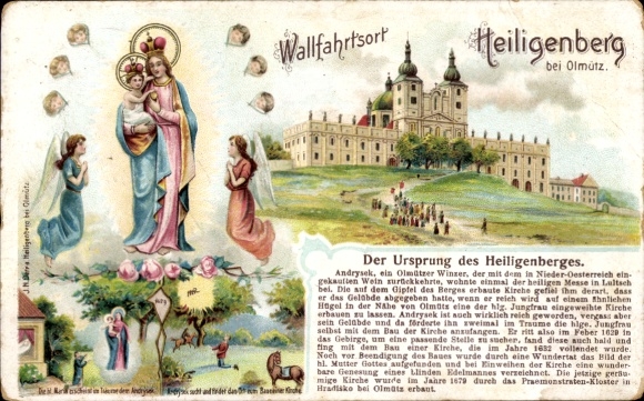 Litho Svatý Kopeček Heiligenberg Olomouc Olmütz Stadt, Wallfahrtsort, Gnadenbild
