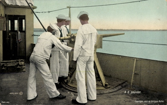 Ak Amerikanische Marinesoldaten, Kriegsschiff, Soldatenleben