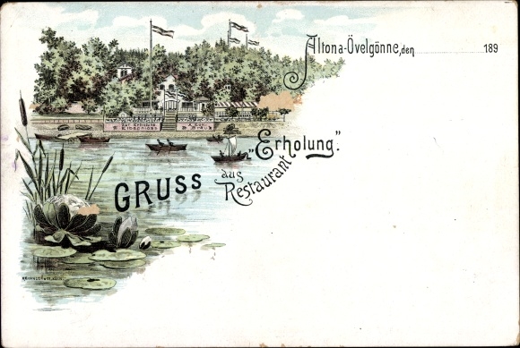 Litho Hamburg Altona Oevelgönne, Restaurant Erholung