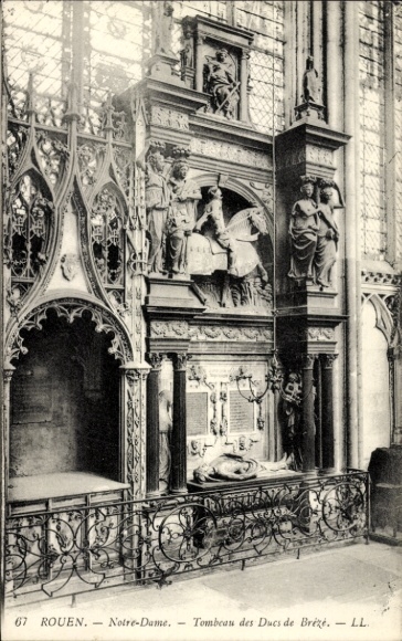 Ak Rouen Seine Maritime, Tombeau des Ducs de Brézé, Notre-Dame,  gotische Architektur
