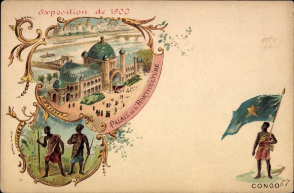 Litho Weltausstellung Paris 1900, Landwirtschafts-Palast, Kongo, Serviette Prodigieuse