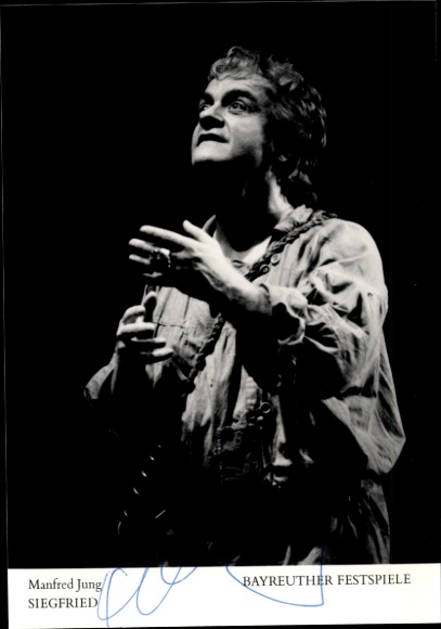 Foto Opernsänger Manfred Jung, Siegfried, Bayreuther Festspiele, Portrait, Autogramm