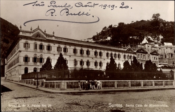 Ak Santos Brasilien, Santa Casa de Misericordia, Gebäude in  Brasilien,  von 1919