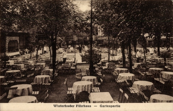 Ak Hamburg Nord Winterhude, Winterhuder Fährhaus, Garten