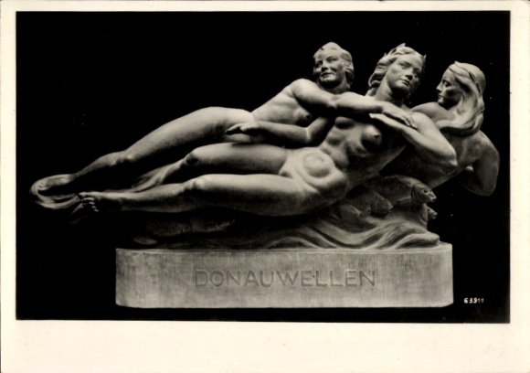 Ak Plastik von Professor Josef Müllner, Donauwellen