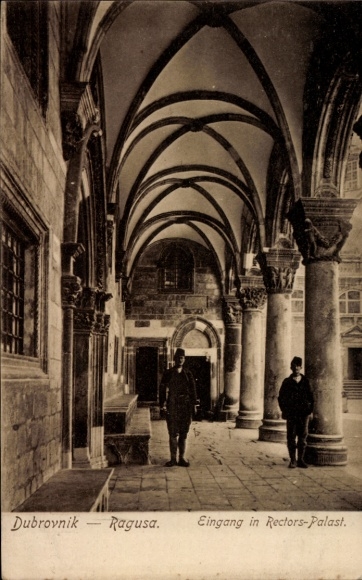 Ak Ragusa Dubrovnik Kroatien,  Ragusa, Eingang in Rectors-Palast,  Architektur