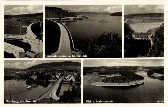 Ak Saalburg Ebersdorf, Stausee, Heinrichstein,Talsperre, Bleiloch