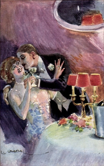 Künstler Ak Usabal, Luis, Liebespaar