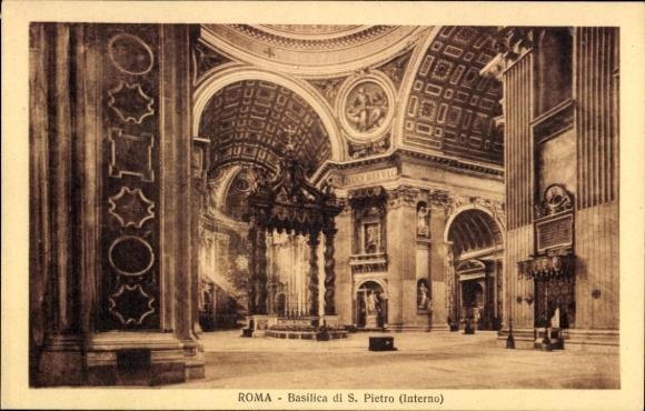Ak Vatikan Rom Lazio, Basilika S. Pietro, Innenansicht
