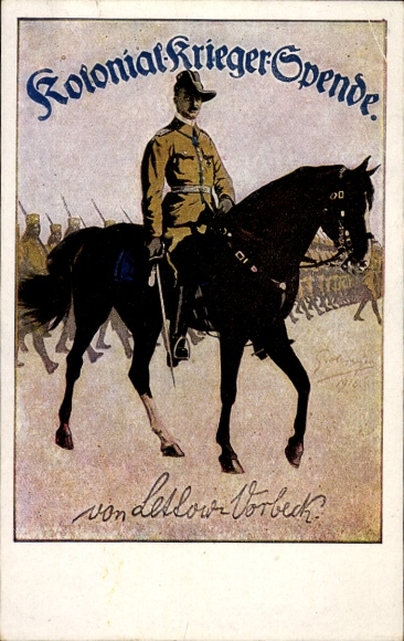 Künstler Ak Grotemeyer, Fritz, Kolonialkriegerspende, General von Lettow Vorbeck