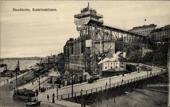 Ak Stockholm Schweden, Katarinahissen, Ansicht vom Aufzug