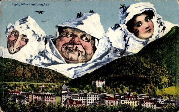 Ak Kanton Bern, Eiger, Mönch, Jungfrau, Berggesichter