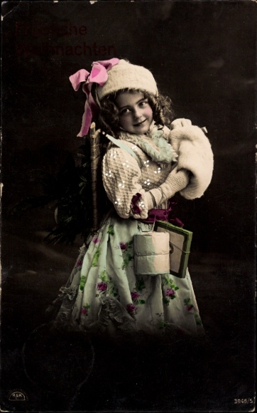 Ak Frohe Weihnachten, Mädchen