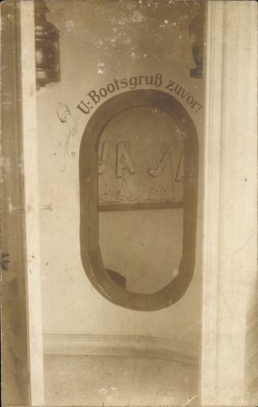 Foto Ak U-Bootsgruß zuvor! Schiffsluke