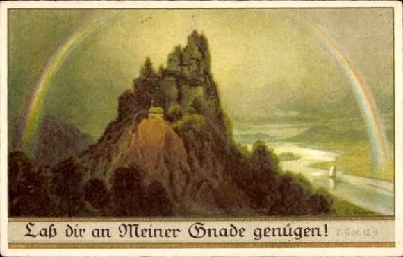 Künstler Ak Röder, G., Psalm, Lass dir an Meiner Gnade genügen