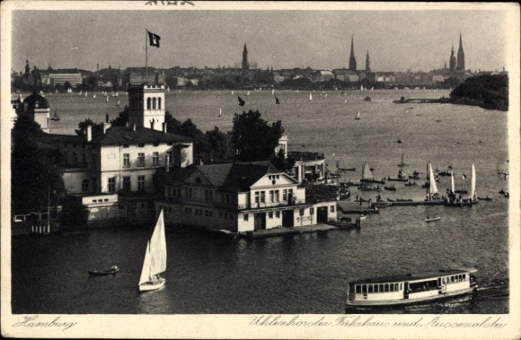 Ak Hamburg Nord Uhlenhorst, Uhlenhorster Fährhaus und Außenalster