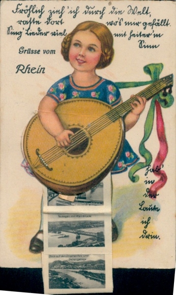 Leporello Ak Grüße vom Rhein, Königswinter am Rhein, Drachenfels, Remagen, Rheinbrücke