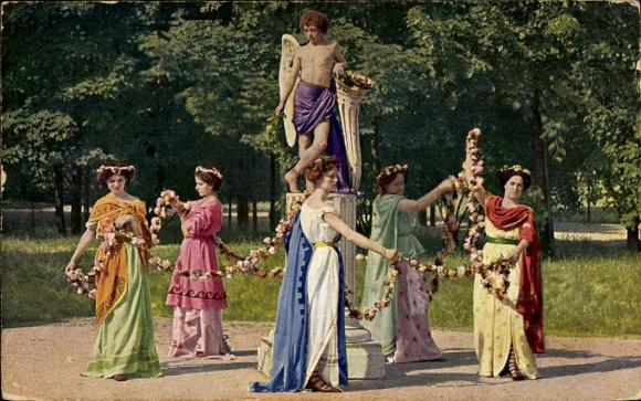 Ak Meißen in Sachsen, Gruppen aus dem Festspiel zur 200 jährigen Jubelfeier Porzellan