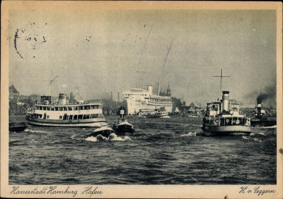 Ak Hamburg, Hafen, Dampfer, Passagierdampfer