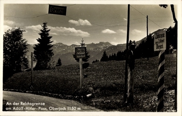Ak Oberjoch Bad Hindelang im Oberallgäu, Oberjochpass, Adolf Hitler Pass