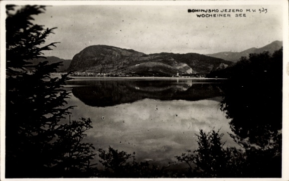 Ak Bohinj Slowenien, Bohinjsko jezero, Wocheiner See,  Wochainer See, Berglandschaft, Wasserrefle