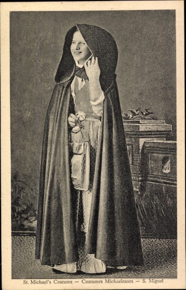 Ak São Miguel Azoren Portugal, Costumes Michaelenses, Portrait in Tracht