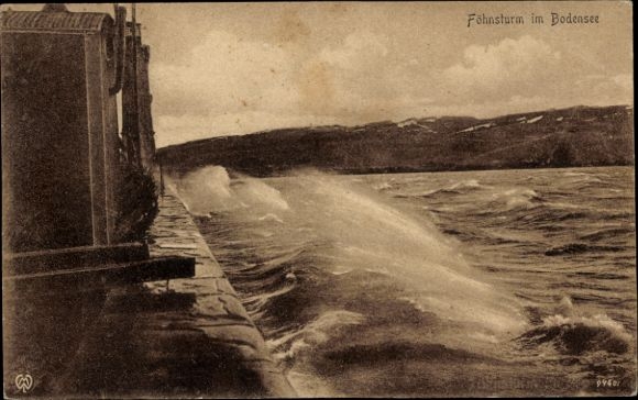 Ak Föhnsturm am Bodensee, Alpen