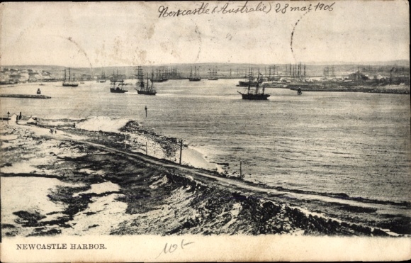 Ak Newcastle New South Wales Australien, Schiffe im Hafen,  Australien, Wasserlandschaft, 1906