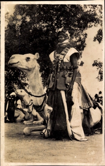 Ak Niger, Partisan Mehariste, bewaffneter Mann neben Kamel